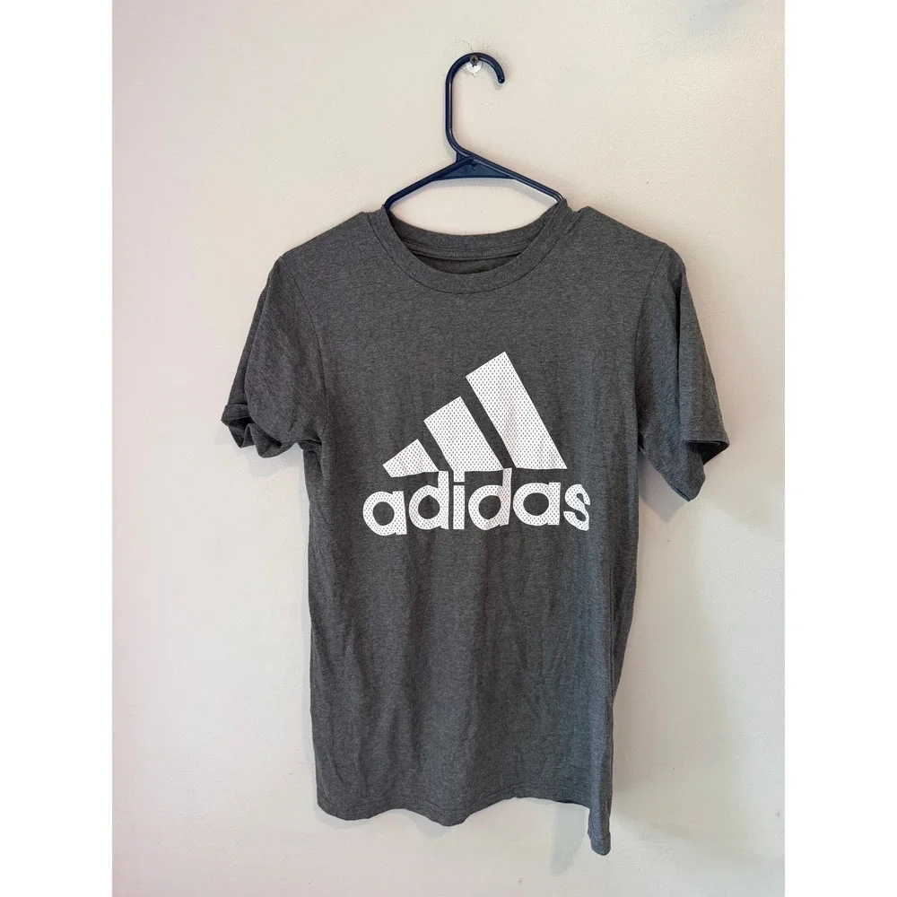 Adidas Go-To Tee Mens Small Gray Heather Badge of Sport Logo T-Shirt ATACAGIL